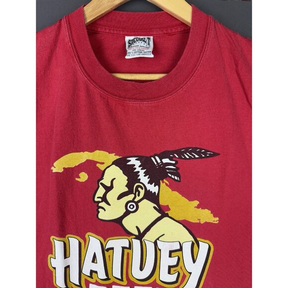 Vintage 90's Hatuey Beer By Bacardi Alcohol Drink Red Shirt XL Art Rare Promo - Picture 4 of 7